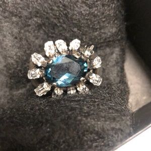Lanvin statement London blue ring